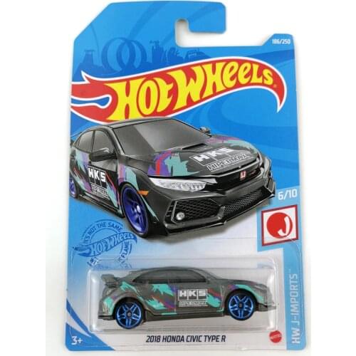 2021-186 Hot Wheels 1/64 2018 HONDA CIVIC TYPER Metal Diecast Cars Collection Kids Toys Vehicle For Gift