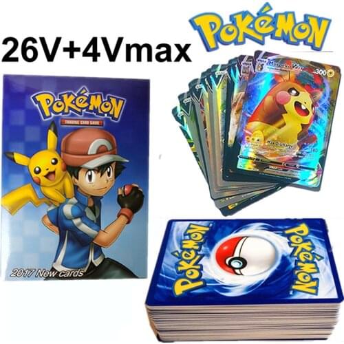 30PCS TAKARA TOMY Pokemon Cards Vmax Shining Card English Sword Shield Booster Box Collection Trading Game Card For Kid Toy Gift