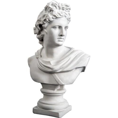 30 CM 1.8KG LARGE APOLLO BUST STATUE ADELOS GREEK MYTHOLOGY RESIN PLASTER CRAFTWORK OFFICE HOTEL LIVING ROOM DECORATION GIFT