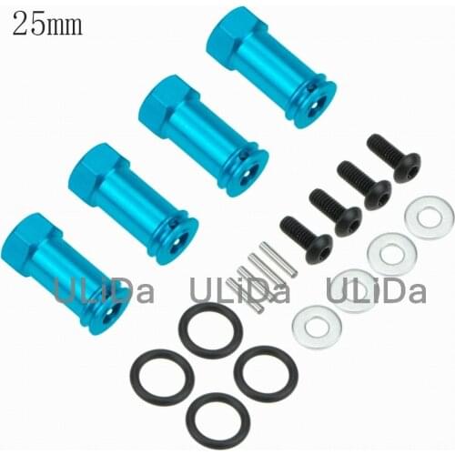 4-Pack Aluminum 12mm Wheel Extension Adapter 25mm 30mm Wheel Drive Hub Hex For 1/10 Traxxas Slash 4x4 4WD Option Parts