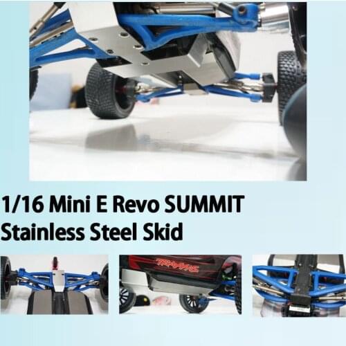 4pcs Stainless Steel 1/16 Mini E Revo SUMMIT Skid Plate Battery Servo Protector rc crawler accessories