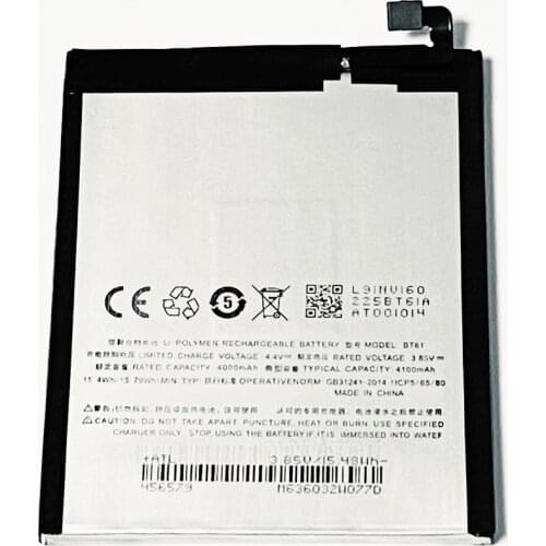 3.85V 4100mAh BT61 For Meizu M3 Note L681H L681M L681Q L681C Battery