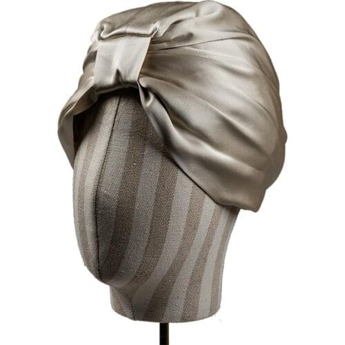 Double Layers Silk Bonnet Women Flounced Brand Solid Mulberry Silk Night Sleep Cap Elegant Hair Silk Turbans Care Accessories
