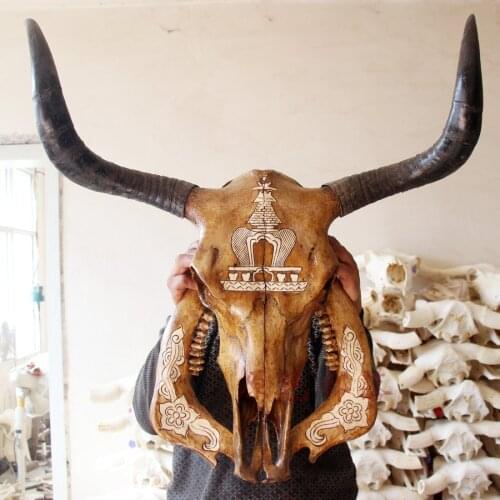 Head Arts Crafts Shipping yak skull specimen wall ornaments gifts and head tattoo shop Home Furnishing lucky decorations