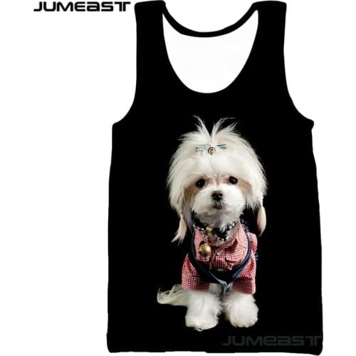 Jumeast Brand Men/Women 3D Printed Vest Lovely Dog Short Sleeve New Fashion Sport Pullover Summer Tank Tops Tees