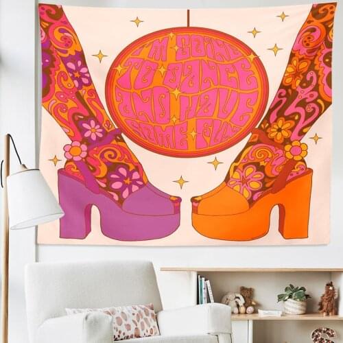 Colorful Wall Tapestry Wall Hanging 80s Sun Home Wall Decor Tapestry Decoration INS Trippy Tapestry Psychedelic Wall Prints