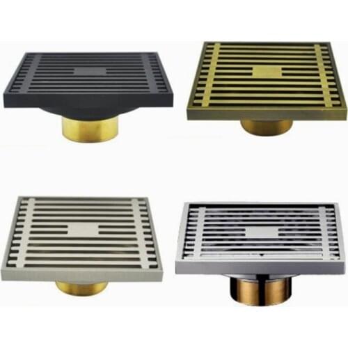 Square Floor Waste Grates Bathroom Shower Drain Antique bronze or chrome or brushed nickel or black Floor Drain DR676