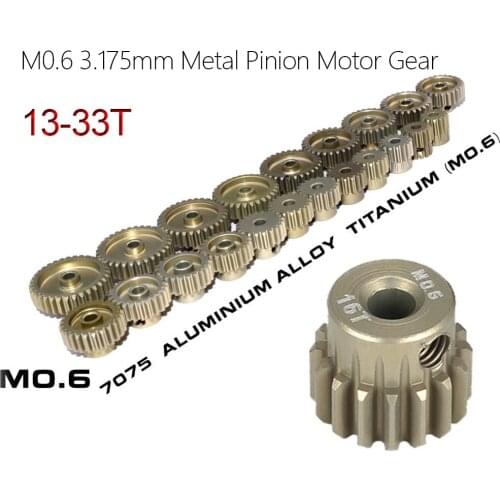 M0.6 13T 14T 15T 16T 17T 18T 19T 20T 21T 22T 23T 24T 25T 26T 27T 28T 29T 30T 31T 32T 33T Metal Pinion Motor Gear for RC 1/10 Car