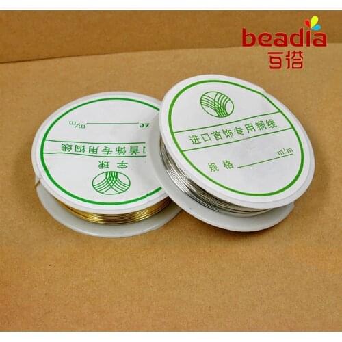 Hot 0.3mm/0.4mm/0.5mm/0.6mm/0.8mm Copper Wire Beading Wire cord thread jewelry findings For DIY fashion Necklace Bracelet