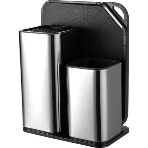 Multifunctional Knife Stand Storage Bucket Stainless Steel Knife Holder Cutting Board Chopsticks Storage Kitchen Tool Supplies