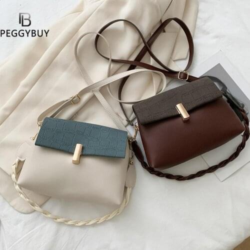 Fashion Exquisite Shopping Bag Alligator Pattern Women Crossbody Bag Totes Female PU Solid Woven Strap Handbags