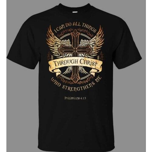 Philippians 4:13 Christian Men T Shirt 2019 Summer 100% Cotton Men Fashion Trends Leisure T-Shirt T Shirt Logo