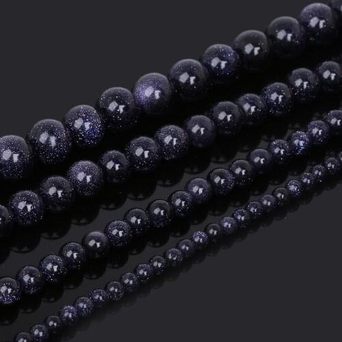 New Fashion 4/6/8/10mm Gorgeous Smooth Blue Sand Loose Beads For DIY Bracelets & Necklaces Jewelry Making