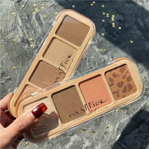 Shimmer Matte Highlighter Palette Makeup Face Blush Contour Powder Base Illuminator Bronzer Highlight Cosmetic Cheek Blusher