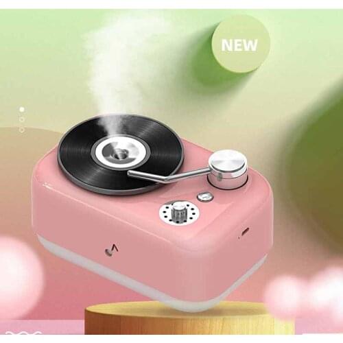 ELOOLE Phonograph Shape Portable Air Humidifier Ultrasonic Aroma Essential Oil Diffuser For Home With Aromatherapy Cotton