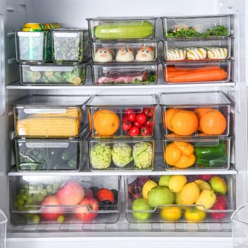 Transparent Refrigerator Vegetable Fruit Storage Box Food Drink Container Cake Fresh Box Egg Holder Kitchen Cabinet Organization