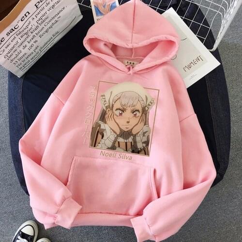 Black Clover Hoodies Japanese Anime Cosplay Noell Silva Print Sweatshirt Streetwear Pullovers Hooded Loose Men Women 2021 Top