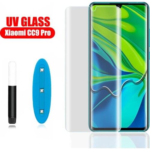 UV Liquid Glue Tempered Glass for Xiaomi Mi 10 Lite 3D Screen Protector for Xiaomi CC9 Pro mi note 10 huawei P30 Pro UV Glass