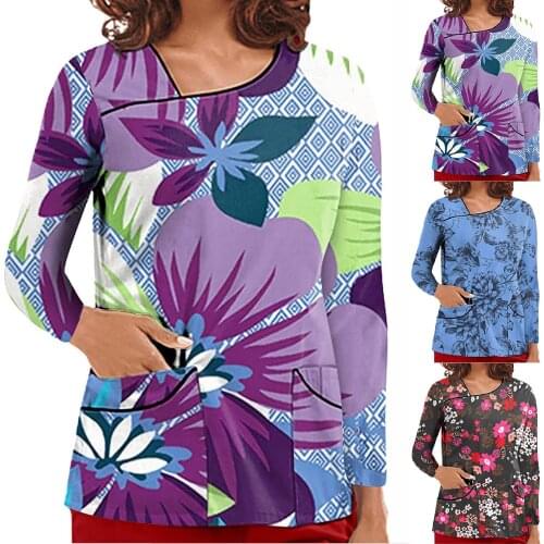 Nurse Accessories Long Sleeve Clinical Working Uniform Dentistry Beautician Grooming Care Overalls Nursing Clothes Scrubs Tops