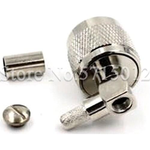 1Pcs N-type Bend Male Plug Pure Copper RF Radio Frequency Coaxial Connector N-JW-3 For Connect -3 RG400 RG58 Cable