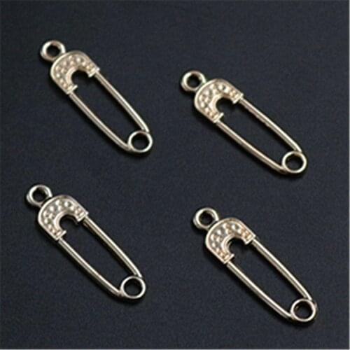 WKOUD 8pcs kc gold UC plating pin charm alloy connector bracelet earrings DIY handmade metal jewelry Findings A1323