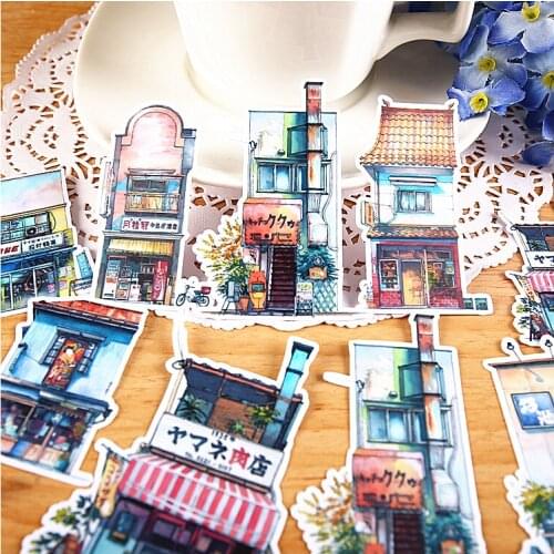 11pcs Creative kawaii Self-made Cityscape stickers Beautiful Stickers /Decorative Sticker /DIY Craft Photo Albums TZ68