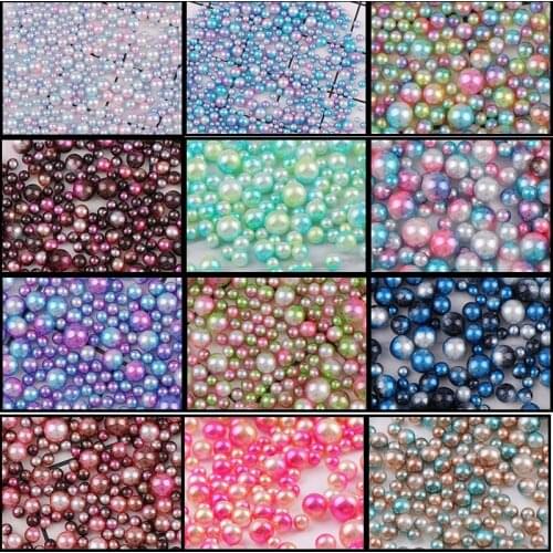 3/4/5/6mm Apprx 400-500PC Mixed Gradient Pearls Without Holes Resin Accessories Jewelry Fillings Mermaid Beads Nail Art Decor