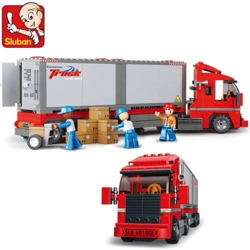 345Pcs Urban Freight City Big Truck Car Model Building Blocks Sets Kit DIY Creator Bricks Hobbies Brinquedos Kids Toys