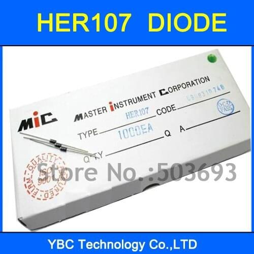 500pcs/lot HER107 Fast Recovery Diode