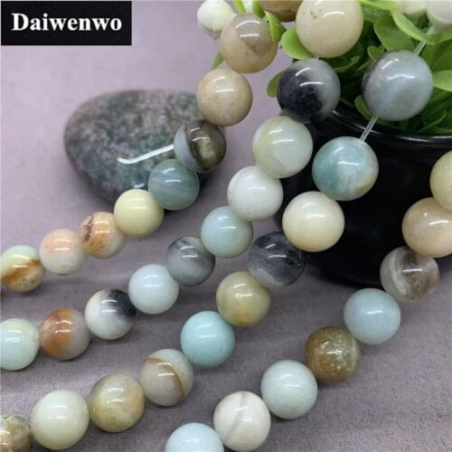 Amazonite Beads Stone Round 4-12mm Gemstone Loose Spacer DIY Jewelry Bracelet