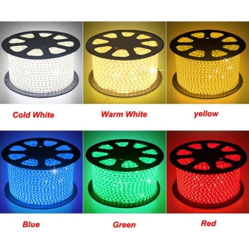 Free shipping 220V SMD 5050 led strip light+Power plug,warm white/white/RGB,60leds/m 3014 120leds100m waterproof IP67 led Strip