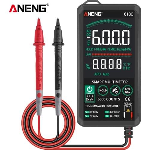 ANENG Digital True RMS Backlit Multimeter Ohmmeter Voltage Resistance Diode Tester Capacitance Frequency Continuity Meter