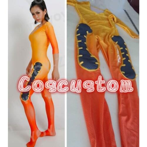 Coscustom High Quality Game OW Tracer Costume Bottoming Jumpsuit Lena Oxton Tracer Base Jumpsuit Cosplay Costume