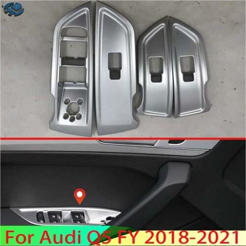 For Audi Q5 FY 2018 2019 Decorate Accessories ABS Chrome Matte Door Window Armrest Cover Switch Panel Trim Molding Garnish