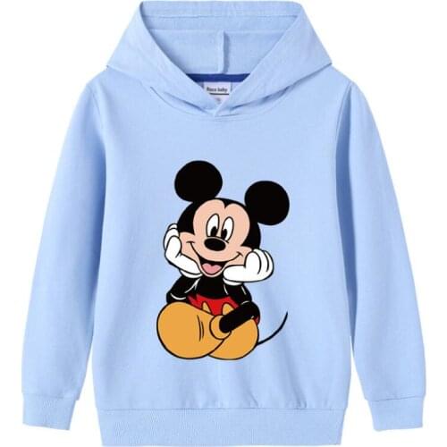Disney Childrens Hoodies Autumn Cartoon Mickey Hoodies Boys Clothes Children Sweatshirts Girls Print Kids Sweatshirts