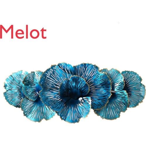 French Type Wall Decoration Three-dimensional A Living Room Background Wall Iron Art Wall Decoration Wooden Shelf