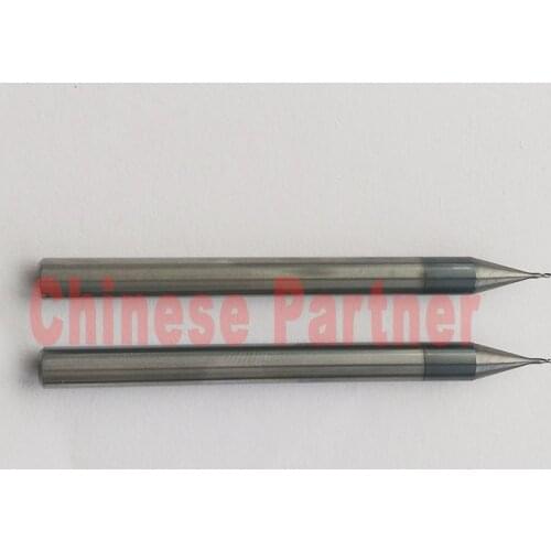 3pcs 0.5mm hrc55 D0.5*D4*50 2 Flutes Micro Grain Spiral Bit Milling Tools Carbide CNC Endmill Router bits