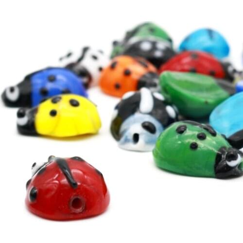 Random mixing 20x14mm 18pcs/lot Ladybug glazed Beads Glazed Beads Chamilia Beads DIY Bracelets Jewelry Makings