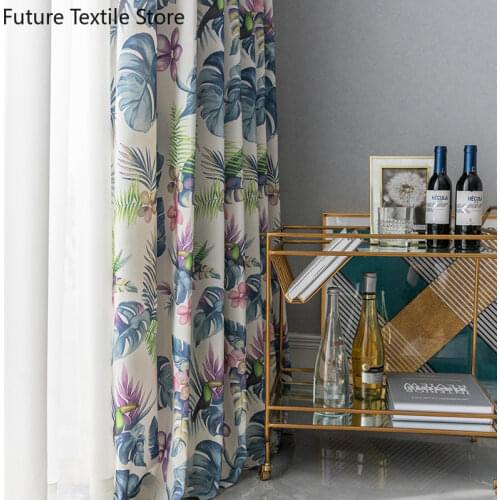 [Iris with Bird] curtains for Living Room Bedroom Curtains Modern Minimalist Curtain Cotton Printed Curtains
