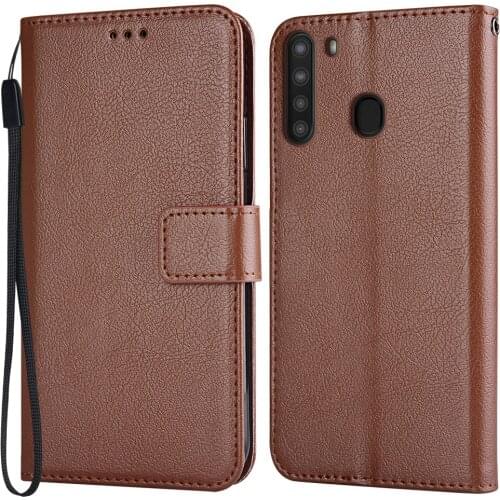 A21 Case Flip Leather Case on For Samsung Galaxy A21 SM-A215U 6.5'' Cover on For Samsung A21 A 21 Back Case Etui