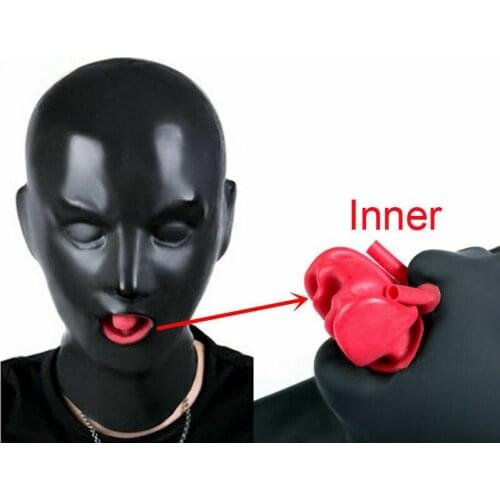 Latex Mask Anatomical Rubber Unisex Hood Teetch Nasal Tube Clubwear 3D Red sex toys Supersoft Mask Fashion