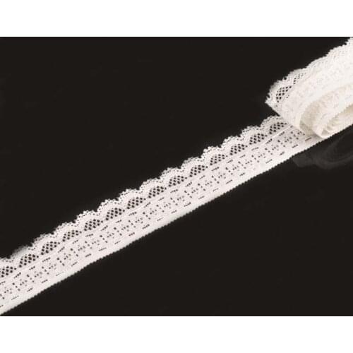 2.5cm 5 Yard/lot Width Springy White Lace Fabric Trim Ribbon For DIY Handmade Wedding Scrapbookings Sewing Supplies C1988