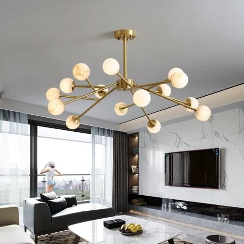 All copper marble chandelier post modern minimalist chandelier living room dining room bedroom creative chandelier