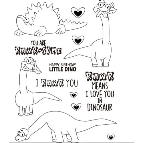Cute Dinosaur Transparent Clear Silicone Stamp/Seal for DIY scrapbooking/photo album Decorative clear stamp sheets A1496