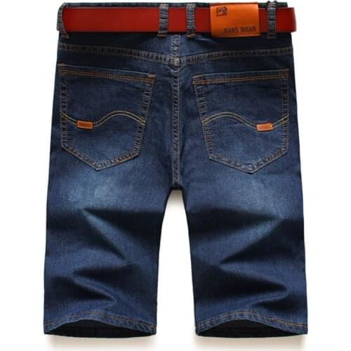 MenS Business Casual All-Match Thin Jeans Classic Fashion Brand Loose Stretch Denim Shorts Summer New Blue Five-Point Pants