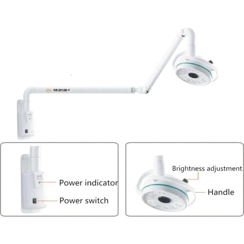 Wall Mounted 36W Medical Surgery LED Shadowless Light Operation Lamp Oral Implant Surgery Examination Lamp Pet Clinic(90V-240V)