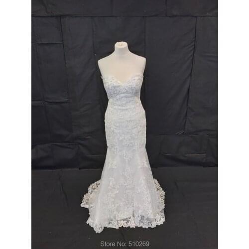 2020 New Lace Fit and Flare Wedding Dress Bridal Gowns Appliques Sparkle Tulle Detachable Train Vestido De Noiva Custom Made