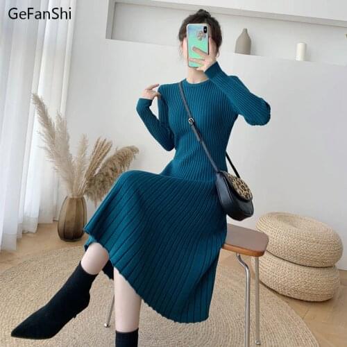 2012 New Fashion Autumn Winter Women Dresses Casual Long Sleeves Solid Color Knitting Dress Elegant Slim Office Lady Dress