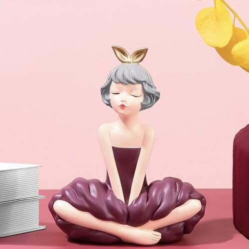 Creative Bubble Girl Sculpture Creative Living Room TV Cabinet Bedroom Desktop Figurines Home Decoration Valentines Day Gift