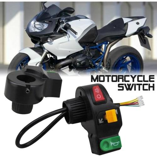 3 in1 Motorcycle Switch Electric Bike Scooter ATV Quad Light Turn Signal Horn ON/OFF Button for 22mm Dia Handlebars Motorbike Ac